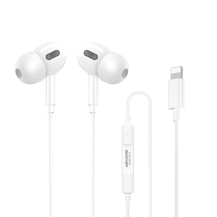 Wekome In-Ear Øreplugger 8 Pin Lightning Hvit