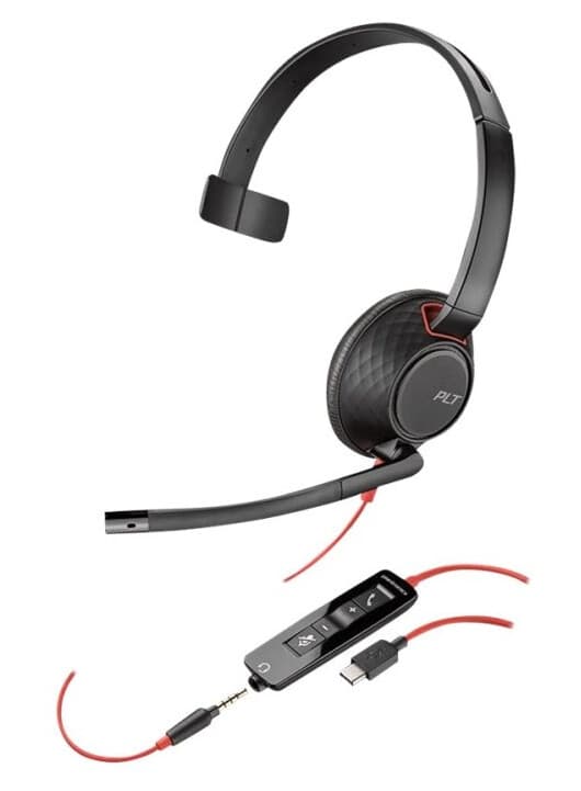 Poly Blackwire 5210 - 5200 Series - Hodesett - On-Ear - Kablet - 3,5 Mm Jakk, Usb-C - Certified For Microsoft Teams