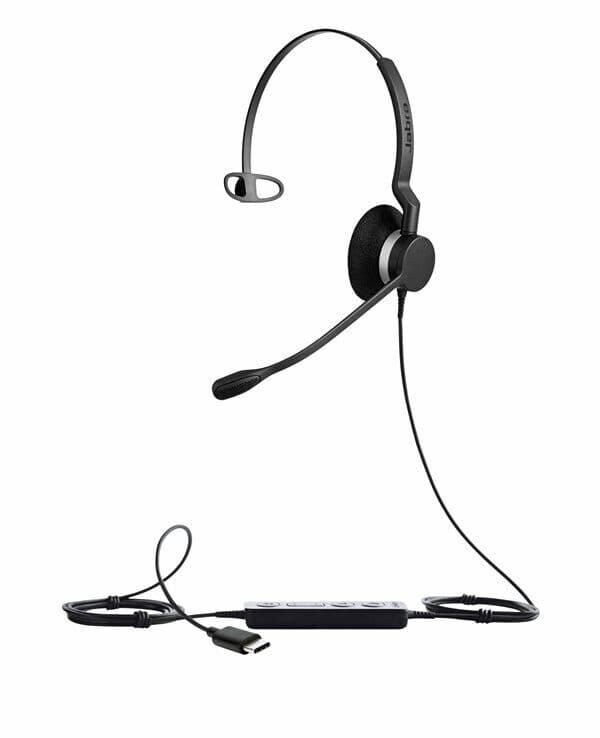 Jabra Biz 2300 Usb Microsoft Lync Hodesett Usb-a Microsoft Teams, Skype For Business Mono Svart