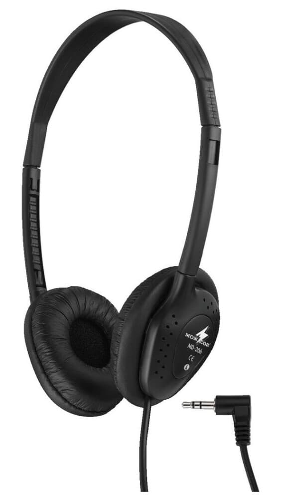 Monacor Md-306, Hodetelefoner, Hodebånd, Svart, 1,2 M, Koblet Med Ledninger (Ikke Trådløs), Supraaural