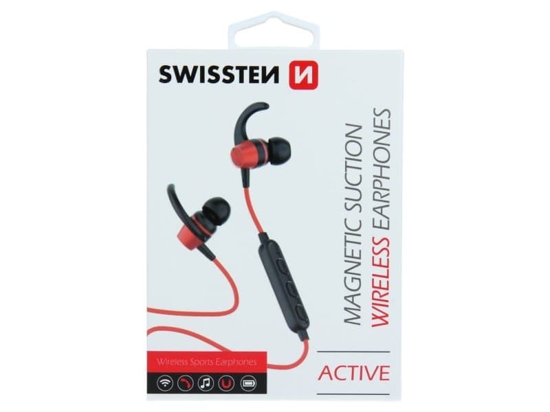 Swissten 51105091, Koblet Med Ledninger (Ikke Trådløs), Calls/Music, Hodesett, Sort, Rød