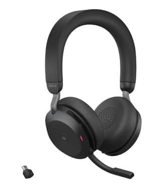 Jabra Evolve2 75 Link380a Uc + Bordstativ Hodesett Usb-a Optimert For Uc Stereo Svart