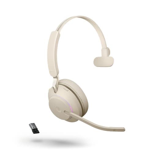Jabra Evolve2 65 Ms Hodesett Usb-a Via Bluetooth-adapter Mono Beige