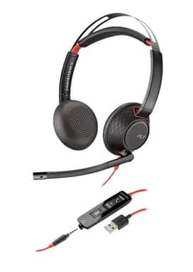 Poly 5220 Blackwire Usb Hodesett 3,5 Mm Jakk, Usb-a Stereo Svart