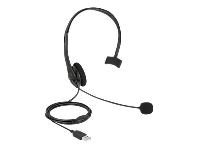 Delock - Hodesett - On-Ear - Kablet - Usb-A - Svart