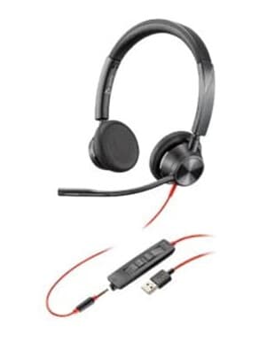 Poly Blackwire 3325 Hodesett 3,5 Mm Jakk, Usb-a Stereo Svart