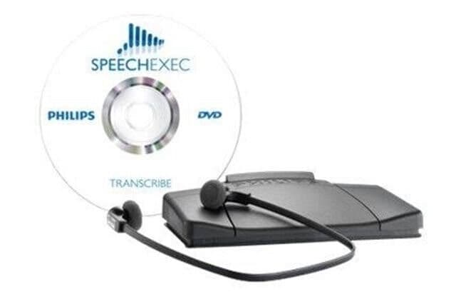 Philips Lfh7177/06 Avspillingssett, Ergonomisk Usb-Fotbryter Acc2330, Stereohodetelefoner Under Haken Lfh0334, Inkludert Programvare Speechexec Basic 2-Års Abonnement (Lfh7177)