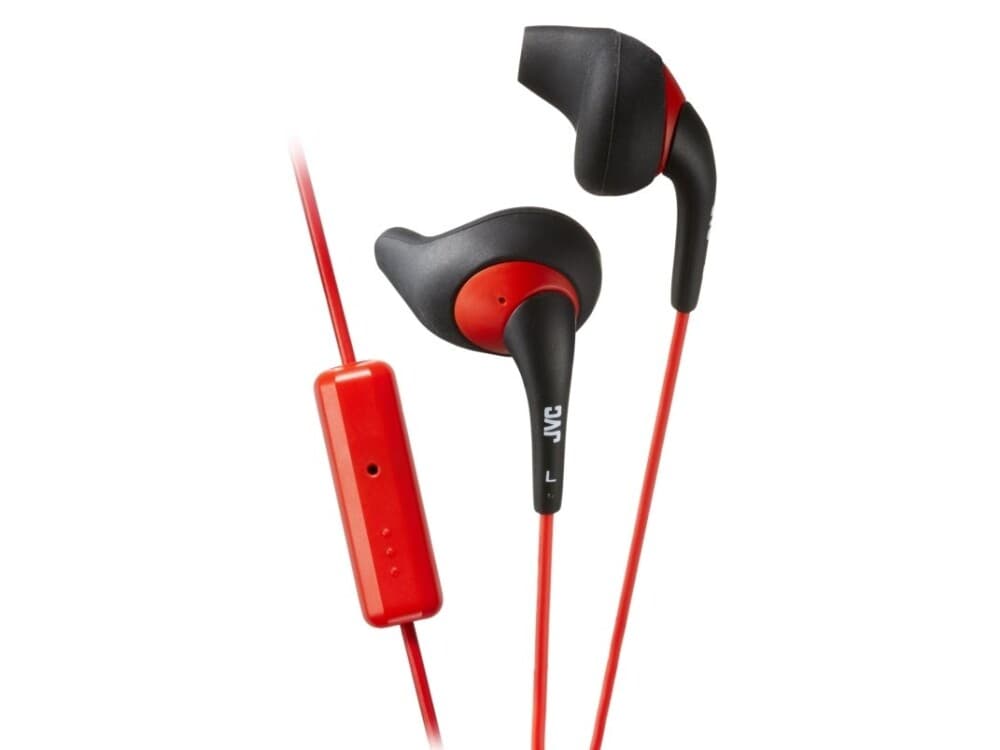 Jvc Ha-Enr15-Br-E, Hodesett, In-Ear, Idretter, Svart, Rød, Stereofonisk, Knapper