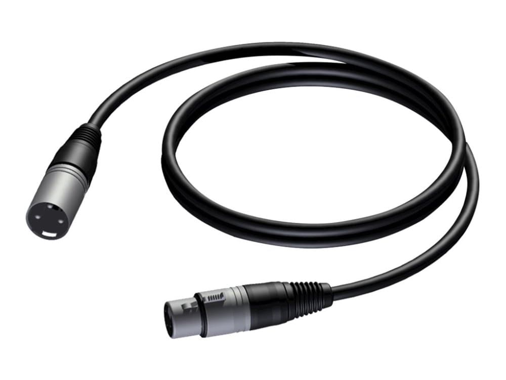 Procab Basic Series Cab901 - Lydkabel - 0.23 Mm² - Xlr3 Hann Til Xlr3 Hunn - 50 Cm - Skjermet - Svart