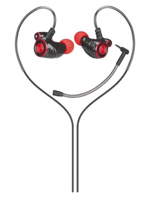 Hp Dhe-7002, Hodesett, Ørekrok, In-Ear, Calls/Music, Sort, Rød, Stereofonisk, 1,3 M