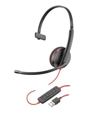 Poly Blackwire C3215 Usb Hodesett 3,5 Mm Jakk, Usb Mono Svart