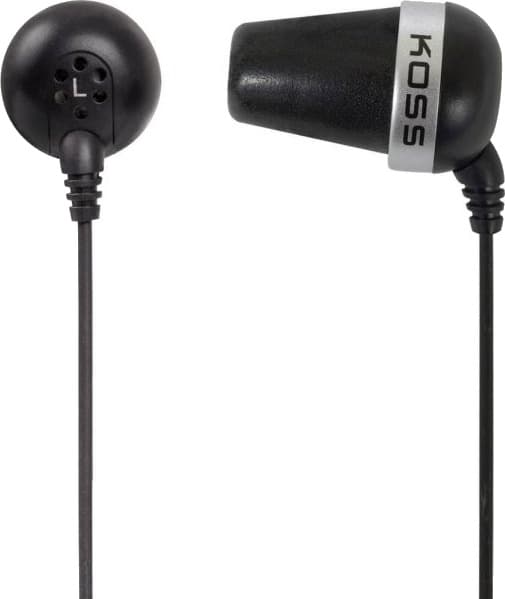 Koss | The Plug Classic | Headphones | Wired | In-Ear | Noise Canceling | Black