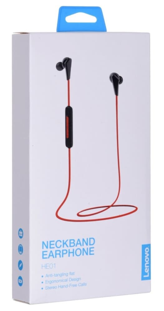 Lenovo Wireless Bluetoo Th Earphone He01 Red