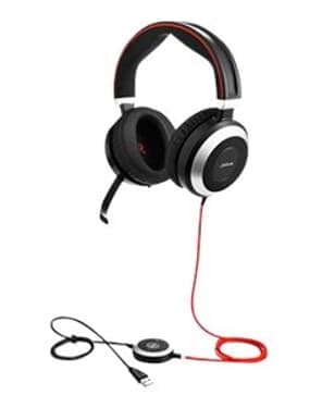 Jabra Evolve 80 Uc Hodesett 3,5 Mm Jakk Stereo Svart
