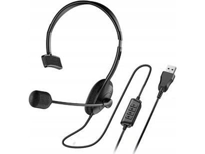 Genius Hs-100U, Hodetelefoner Med Mikrofon, Volumkontroll, Svart, 2.0, Hodemontert, Usb