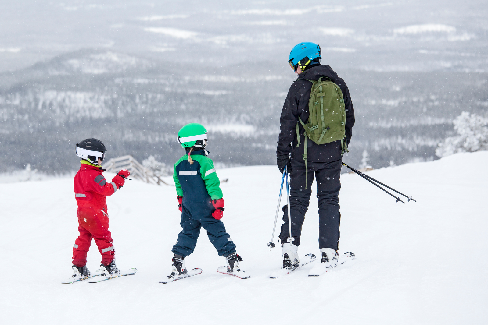 hvordan velge ski til barn: foreldre med barn på ski