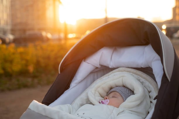 vognpose hvordan velge: sovende baby