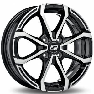 MSW x4 Black Machined Face 5x15 4x100 ET38 B60.1