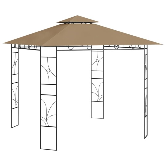 vidaXL Paviljong 3x3x2,7 m gråbrun 160 g/m²