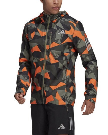 Adidas Own The Run Jacket M Leggrn/Apsior/Black (Storlek XXL)