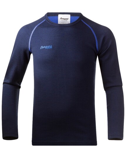 Bergans Akeleie Youth Shirt Navy/Warm Cobalt (Storlek 152)