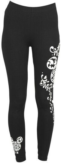 Mickey Mouse - Disney Leggings - Floral Minnie - S til 3XL - Damer - svart