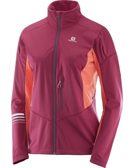 Salomon Lightning Softshell Jacket W Beet Red/Fluo Cor (Storlek XS)