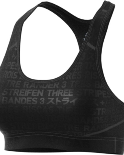 Adidas Dont Rest Alphaskin 3 Stripes Sports Bra Black/Print S