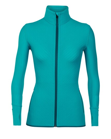 Icebreakerødescender L/S Zip W Arctic Teal/Kingfisher (Storlek M)