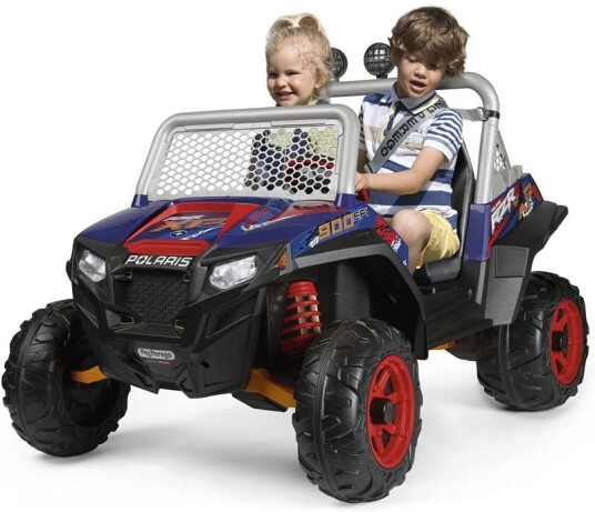 Peg Perego Polaris RZR 900 XP Terrengbil blå og rød elbil 24V med plass til 2 barn