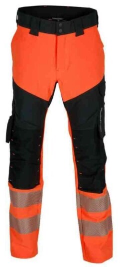 BS Lillehammer Arb.bukse, HiVis kl.1 Unisex, Str. C156, Oransje/Sort