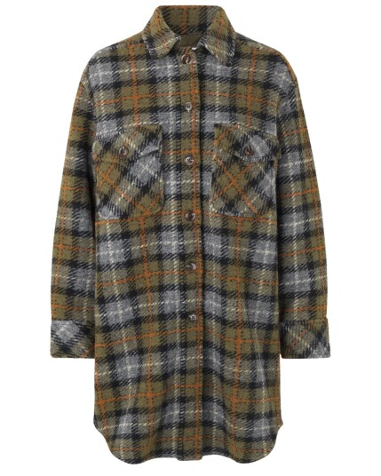 Samsøe and Samsøe Galatea Overshirt 102846 W Olive Ch. (Storlek XS)