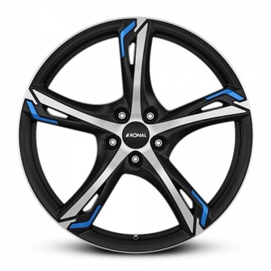 Ronal R62 Blue Jet Black Matt Front Cut 7.5x18 5x120 ET42 B82