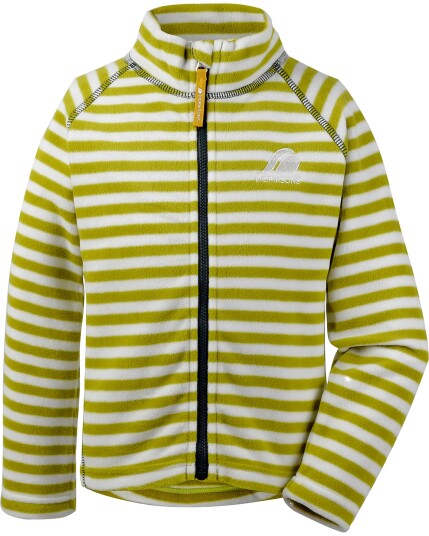 Didriksons Monte Kids Microfleece Jacket Seagrass Green Simple Stripe (Storlek 120)