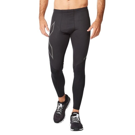 2XU Men's Ignition Shield Compression Tights L, Black/ Black Reflective