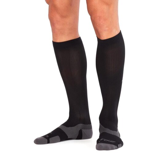 2XU VECTR Light Cushion Full Length Socks XL, Black/Titanium