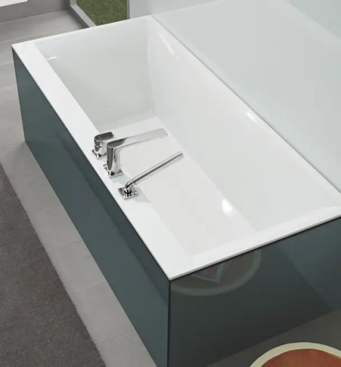 VILLEROY & BOCH SQUARO EDGE 12 BADEKAR 180X80 FOR INNBYGGING MED AVLØPSSETT I KROM