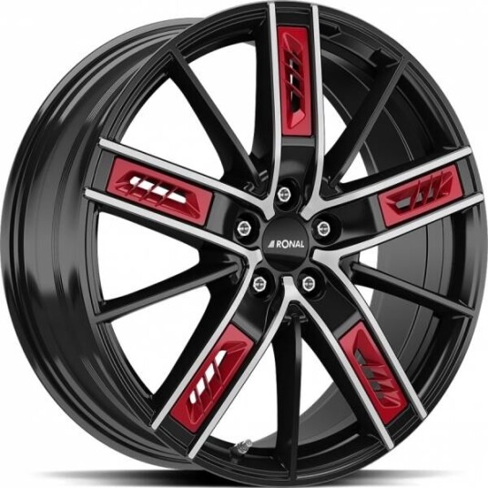 Ronal R67 Red Right Jet Black Front Cut 8x19 5x112 ET35 B76