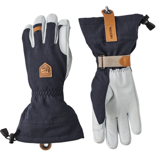 Hestra Army Leather Patrol Gauntlet, Skihansker, Navy 8