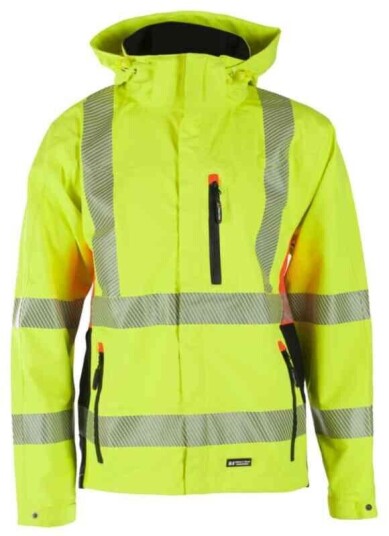 BS Gjøvik Skalljakke, HiVis kl.3 Unisex, Str. 2XL, Gul/Sort