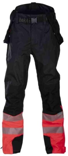 BS Halten Extreme Skallbukse, HiVis kl.1 Unisex, Str. 3XL, Sort/Rød