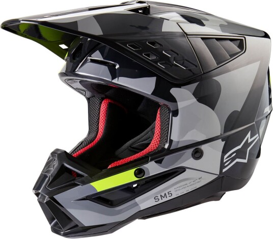 Alpinestars S-M5 Rover 2 2024 Motocross Hjelm S Svart Grå Gul