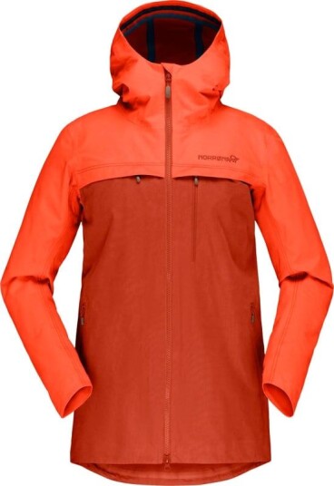 Norr?na Women's Svalbard Cotton Jacket L, Orange Alert/Rooibos Tea