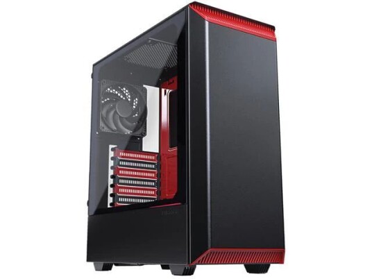 Phanteks Eclipse P300 Tempered Glass Black/Red