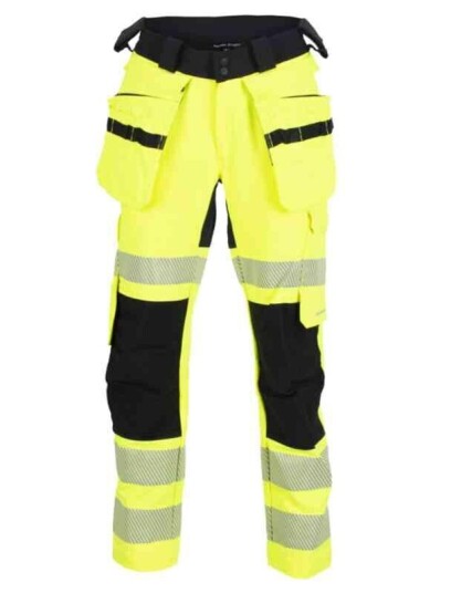 BS Lillehammer Håndverksbukse, kl.2 Dame, Str. 42, Sort/Gul, HiVis