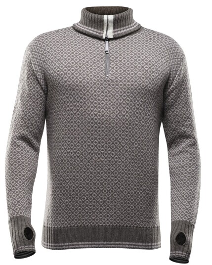 Devold Slogen Zip Neck Tobacco/Dune (Storlek L)