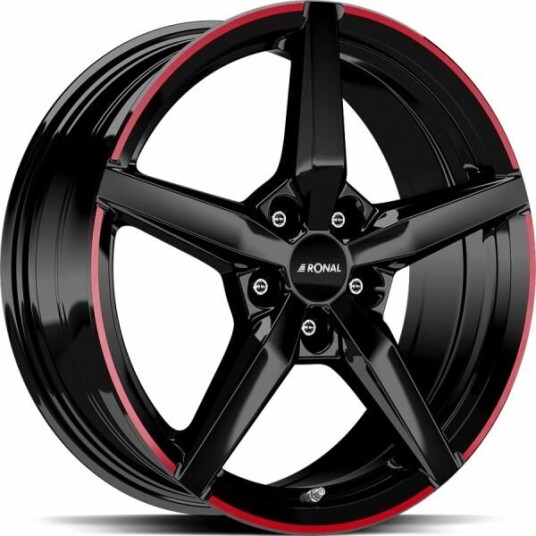 Ronal R69 Mcr Jet Black Red Rim 7.5x17 5x114.3 ET50 B82