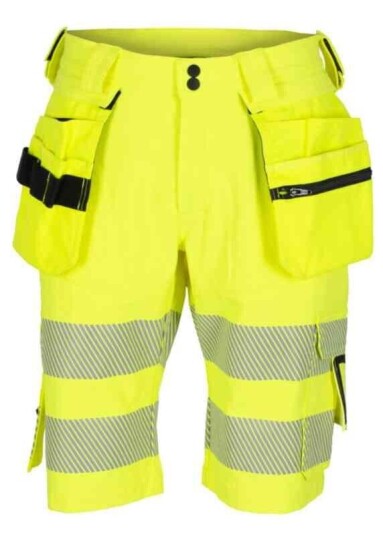 BS Lillehammer Arbeidsshorts, kl.1 Unisex, Str. C52, Gul/Sort, HiVis