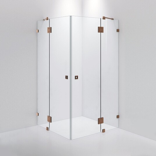 INR Iconic Nordic Rooms Dusjhjørne ARC 16 Måltilpasset Brushed Bronze / Opal Klart Glass