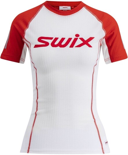 Swix Roadline Racex Short Sleeve W Bright White/Fiery rød L